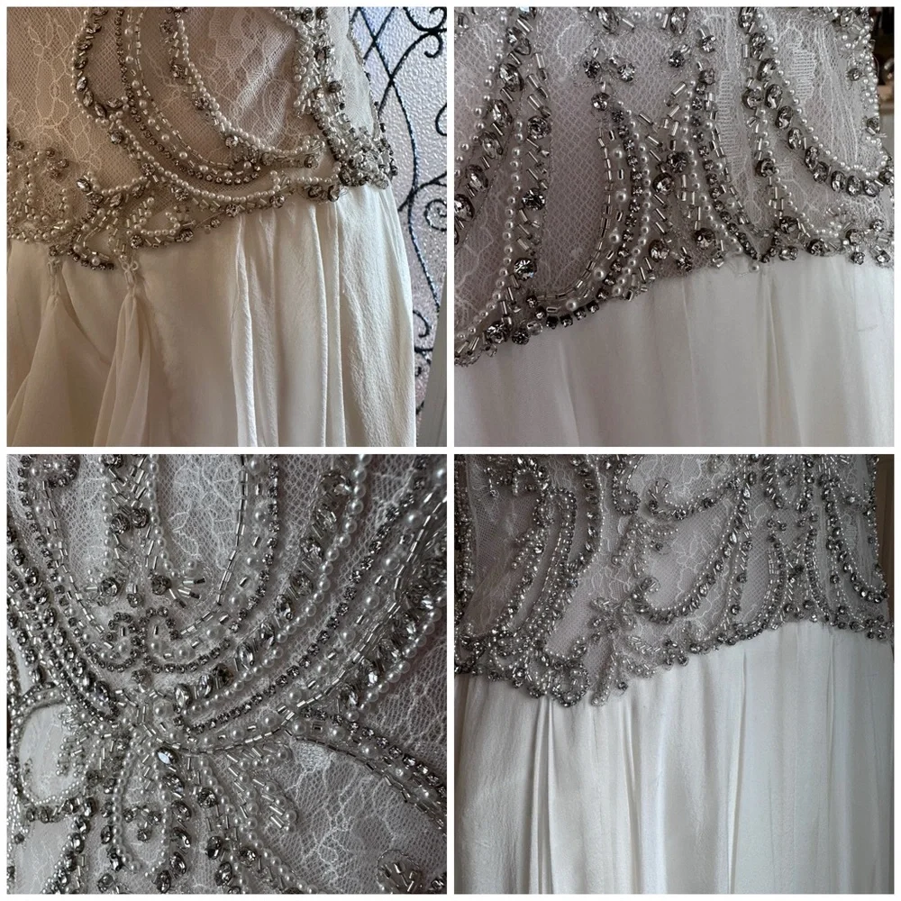 Customized Martina Liana 938 Boho Ivory Silk And Lace Wedding Dress Size 12 US - Picture 14 of 16